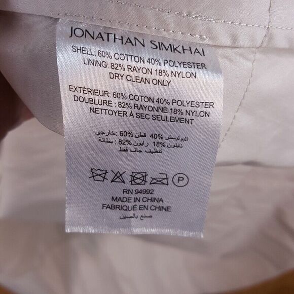 JONATHAN SIMKHAI Womens Shirt Dress Size 0 Tan Mini Cut Out Lightweight SHAELYN - Picture 9 of 12